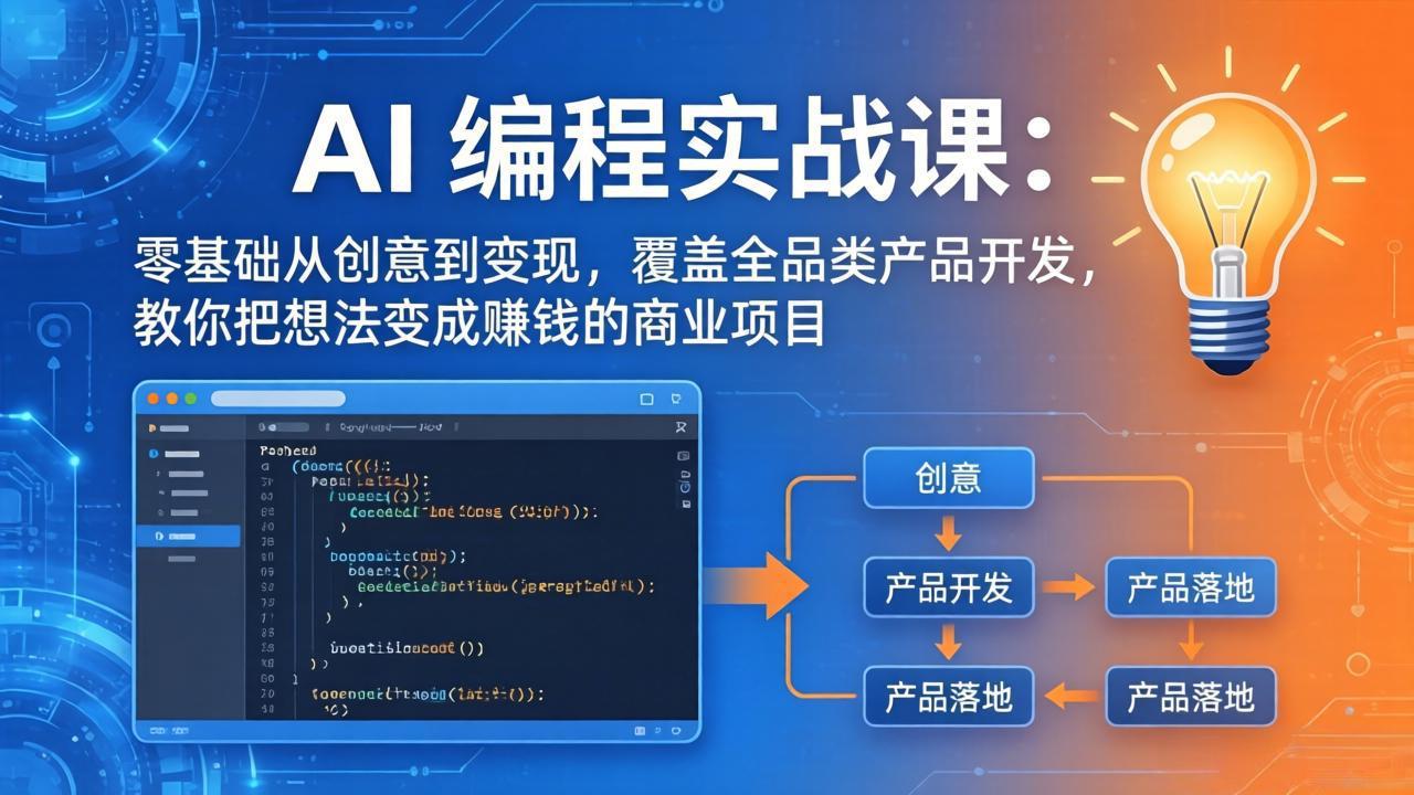 AI编程实战课-第三期-5月3更新：零基础从创意到变现，覆盖全品类产品开发，把想法变成赚钱项目-星云网创