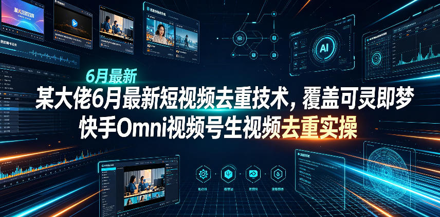 某大佬6月最新短视频去重技术，覆盖可灵即梦快手Omni视频号生视频去重实操-星云网创