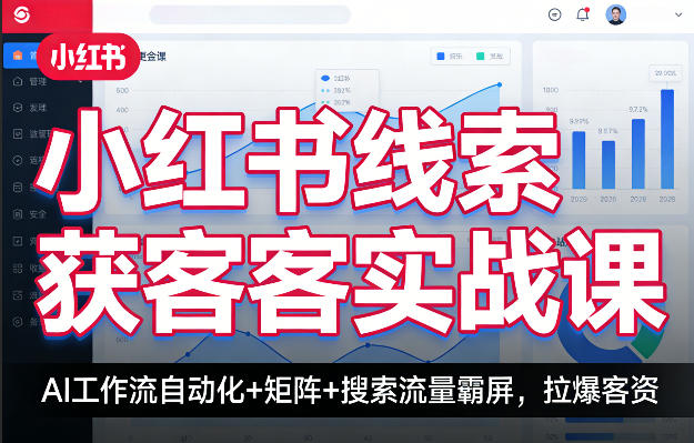 小红书线索获客实战课，AI工作流自动化+矩阵+搜索流量霸屏，拉爆客资-星云网创