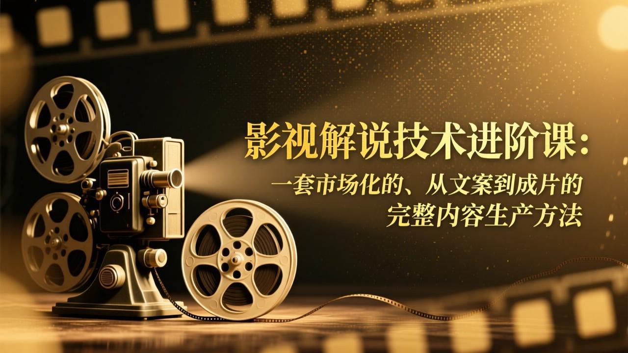 影视解说技术进阶课：一套市场化的、从文案到成片的完整内容生产方法-星云网创