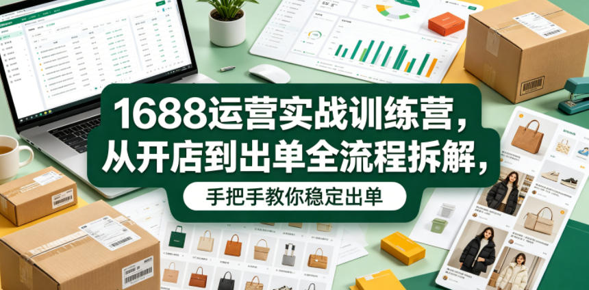1688运营实战训练营，从开店到出单全流程拆解，手把手教你稳定出单(更新0620)-星云网创