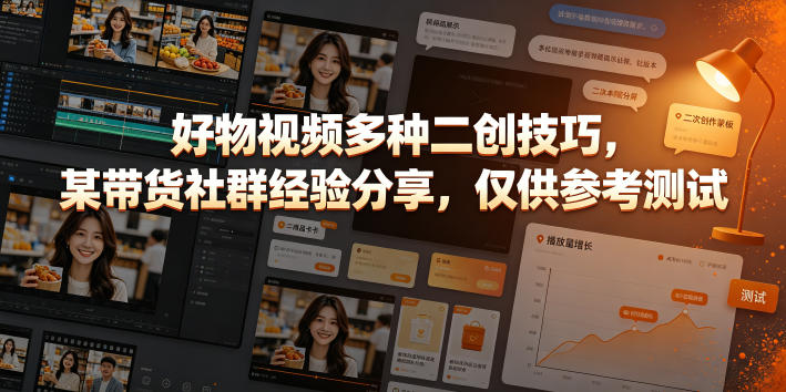 好物视频多种二创技巧，某带货社群经验分享，仅供参考测试-星云网创
