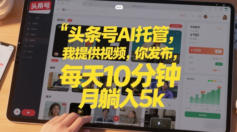 头条号AI托管，我提供视频，你发布，每天10分钟，月躺入5k+【揭秘】-星云网创