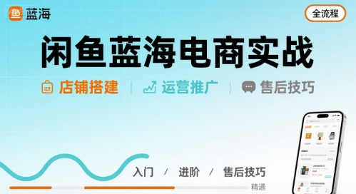 闲鱼蓝海电商实战，店铺搭建运营售后全流程-星云网创