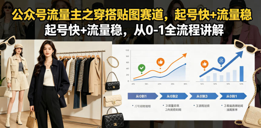 公众号流量主之穿搭贴图赛道，起号快+流量稳，从0-1全流程讲解-星云网创