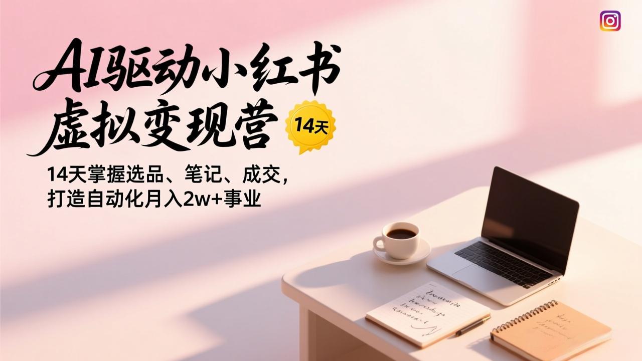 AI驱动小红书虚拟变现营，14天掌握选品、笔记、成交，打造自动化月入2w+事业-星云网创