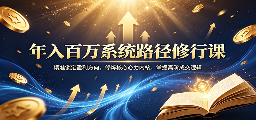 年入百万系统路径修行课：精准锁定盈利方向，修炼核心心力内核，掌握高阶成交逻辑-星云网创