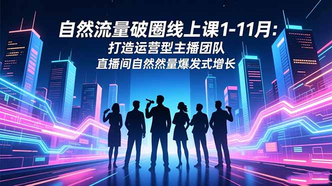 自然流量破圈线上课1-11月:打造运营型主播团队 直播间自然流量爆发式增长-星云网创
