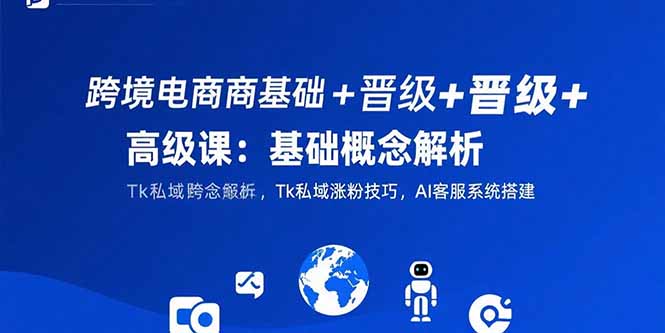跨境电商基础+晋级+高级课：基础概念解析,Tk私域涨粉技巧,AI客服系统搭建-柚子轻创