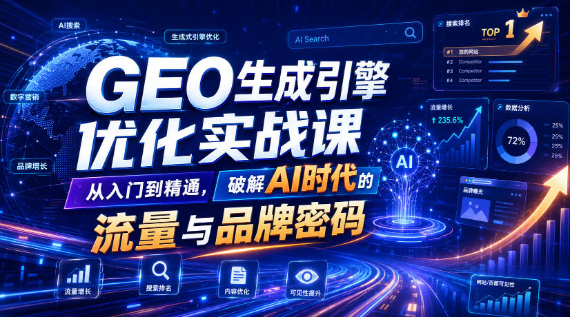GEO生成引擎优化实战课，从入门到精通，破解AI时代的流量与品牌密码-星云网创
