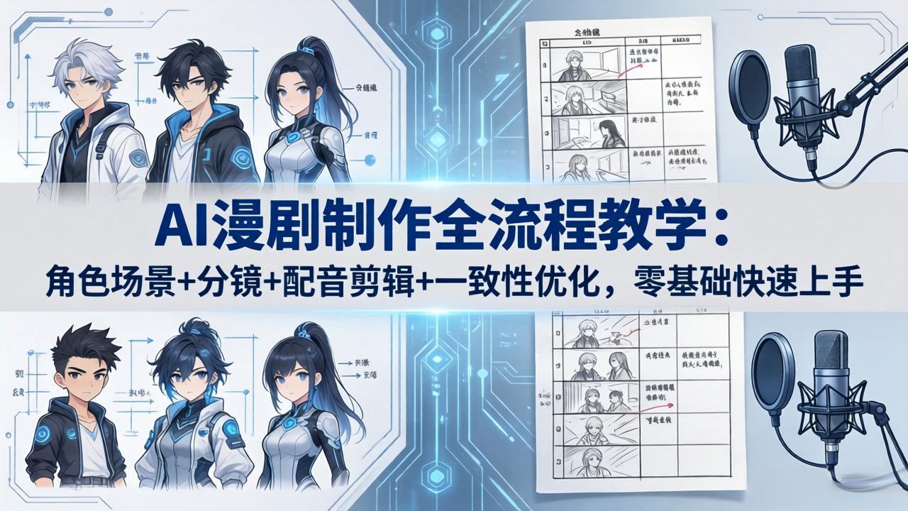 AI漫剧制作全流程教学：角色场景+分镜+配音剪辑+一致性优化，零基础快速上手-星云网创