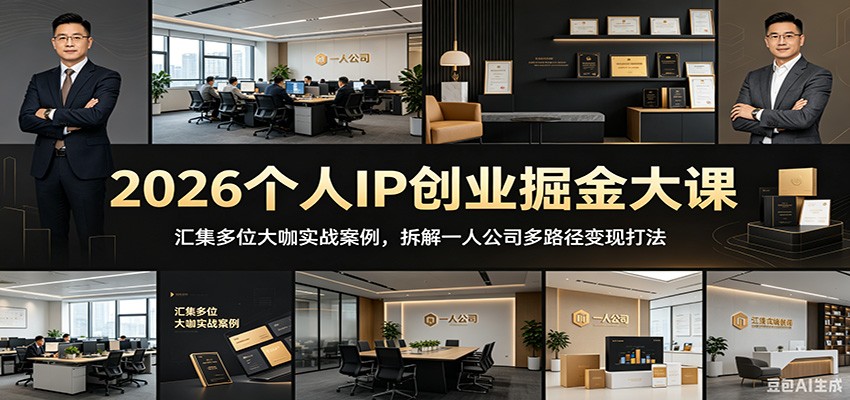 2026个人IP创业掘金大课：汇集多位大咖实战案例，拆解一人公司多路径变现打法-星云网创