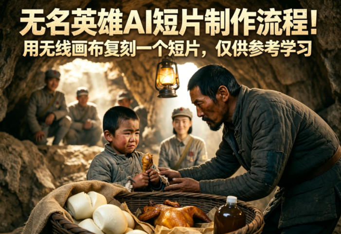 无名英雄AI短片制作流程！用无线画布复刻一个短片，仅供参考学习-星云网创
