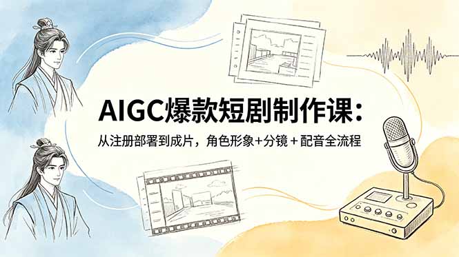 AIGC爆款短剧制作课：从注册部署到成片，角色形象+分镜+配音全流程-星云网创