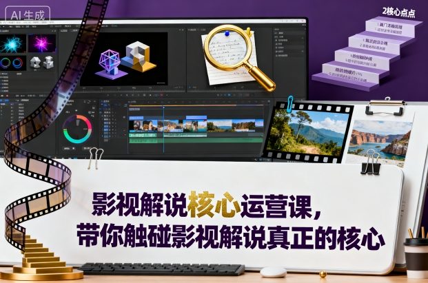 影视解说核心运营课，带你触碰影视解说真正的核心-柚子轻创