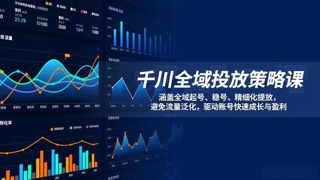 千川全域投放策略课：涵盖全域起号、稳号、精细化投放，避免流量泛化，驱动账号快速成长与盈利-云网创