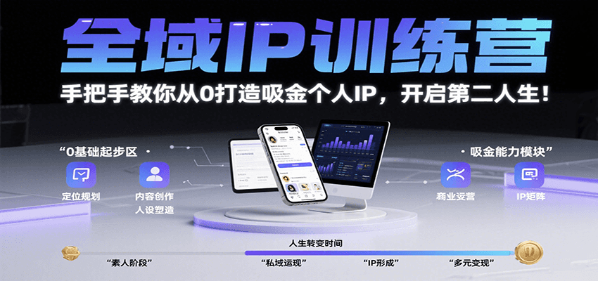 全域IP训练营，手把手教你从0打造吸金个人IP，开启第二人生！-星云网创