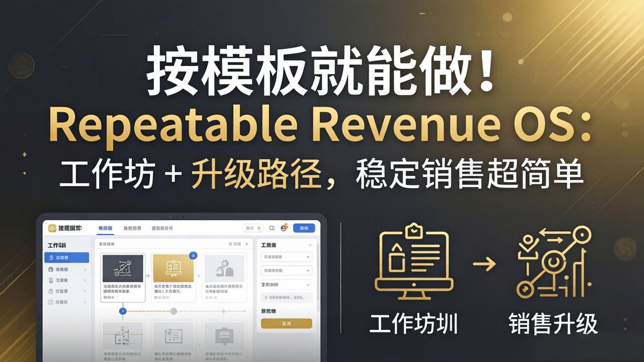 按模板就能做！Repeatable Revenue OS：工作坊 + 升级路径，稳定销售超简单-星云网创