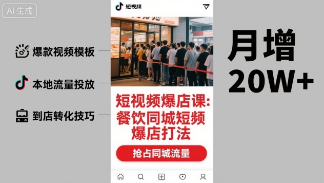 短视频爆店课，餐饮同城短视频爆店打法-星云网创