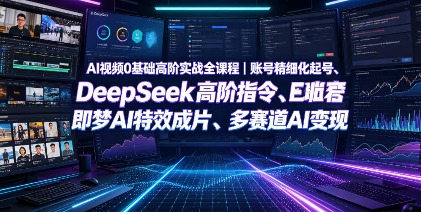 AI视频0基础高阶实战全课程｜账号精细化起号、DeepSeek高阶指令、即梦AI特效成片、多赛道AI短视频量产变现-星云网创