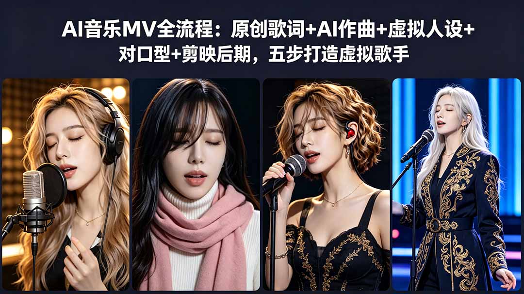 AI音乐MV全流程：原创歌词+AI作曲+虚拟人设+对口型+剪映后期，五步打造虚拟歌手-星云网创