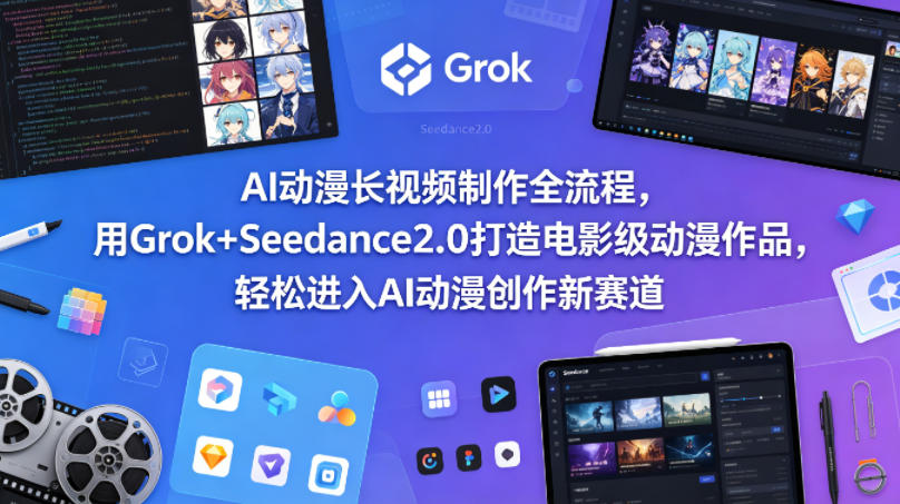 AI动漫长视频制作全流程，用Grok+Seedance2.0打造电影级动漫作品，轻松进入AI动漫创作新赛道-星云网创