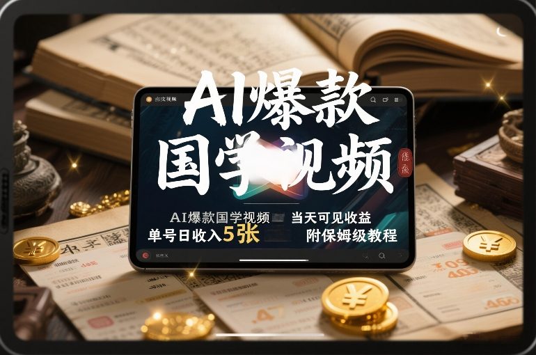 AI爆款国学视频，独家起号方法，小白直接上手，当天可见收益，单号日收入5张+附保姆级教程-星云网创