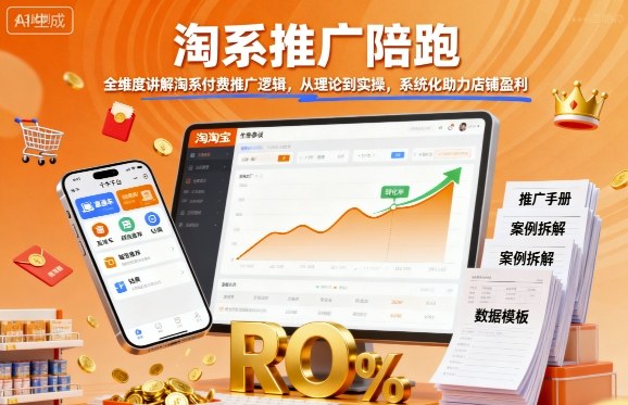 淘系推广陪跑，全维度讲解淘系付费推广逻辑，从理论到实操，系统化助力店铺盈利-星云网创