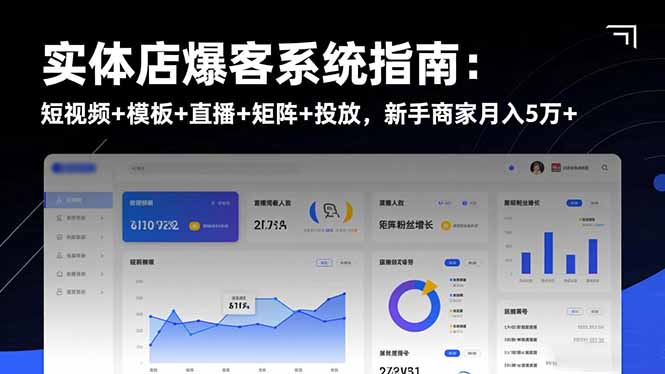 实体店爆客系统指南：短视频+模板+直播+矩阵+投放，新手商家月入5万+-星云网创