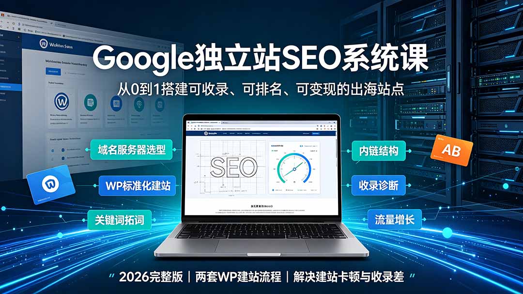 Google独立站SEO-7月系统课：出海基建×WordPress建站×AI内容生产×站内外优化×Search Console×AdSense变现-星云网创