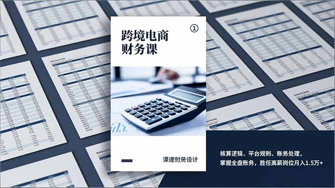 跨境电商财务课，核算逻辑、平台规则、账务处理，掌握全盘账务，胜任高薪岗位月入1.5万+-星云网创