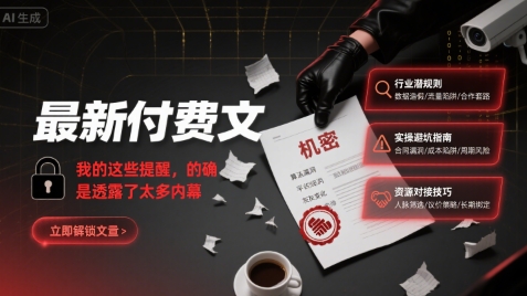 最新付费文：我的这些提醒，的确是透露了太多内幕-星云网创