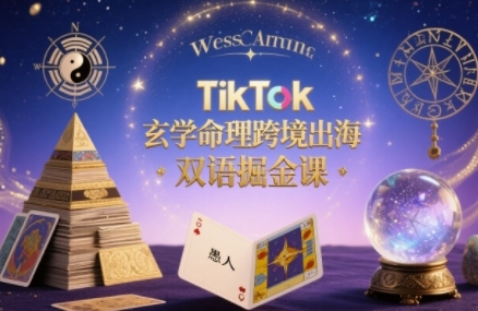 TikTok玄学命理跨境出海双语掘金课，手把手教你用命理知识精准直击海外用户痛点-柚子轻创