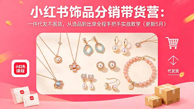 小红书饰品分销带货营：一件代发不囤货，从选品到出单全程手把手实战教学(更新5月-星云网创