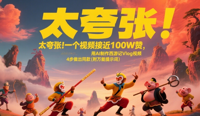 太夸张！一个视频接近100W赞，用AI制作西游记Vlog视频，全流程拆解来了(附万能提示词)-星云网创