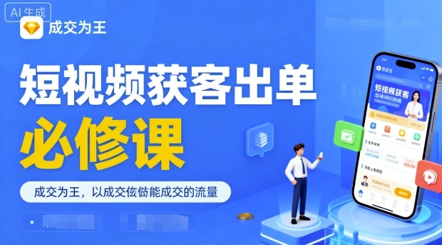 短视频获客出单必修课，成交为王，以成交为导向，直接做能成交的流量-柚子轻创