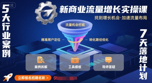 新商业流量增长实操课，找到增长机会，加速流量布局-星云网创