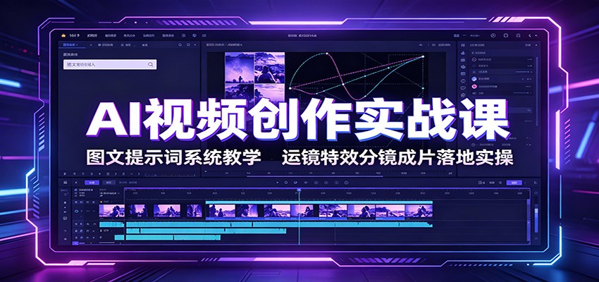 AI视频创作实战课：图文提示词系统教学，运镜特效分镜成片落地实操-星云网创