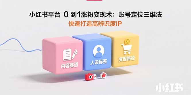 小红书平台0到1涨粉变现术：账号定位三维法，快速打造高辨识度IP-星云网创