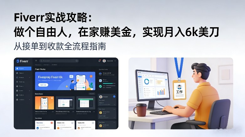 Fiverr实战攻略，做个自由人，在家賺美金，实现月入6k美刀-云网创