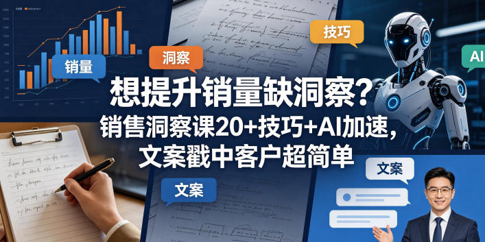 想提升销量缺洞察？销售洞察课20+技巧+AI加速，文案戳中客户超简单【原创双语字幕】-星云网创