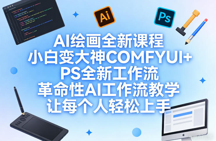 AI绘画全新课程，小白变大神COMFYUI+PS全新工作流，革命性AI工作流教学，让每个人轻松上手-星云网创