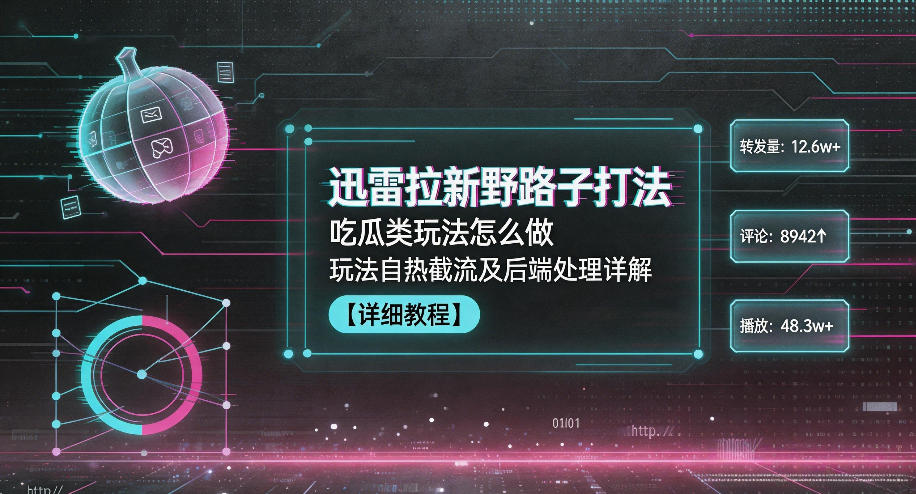 迅雷拉新野路子打法，吃瓜类玩法怎么做，玩法自热截流及后端处理详解-星云网创