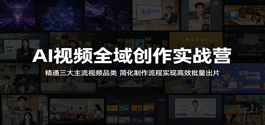 AI视频全域创作实战营：精通三大主流视频品类，简化制作流程实现高效批量出片-星云网创