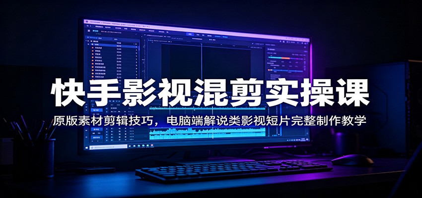 快手影视混剪实操课:原版素材剪辑技巧,电脑端解说类影视短片完整制作教学-星云网创