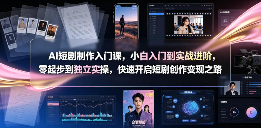 AI短剧制作入门课，小白入门到实战进阶，零起步到独立实操，快速开启短剧创作变现之路-星云网创