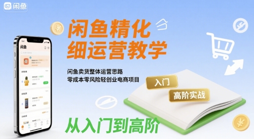 闲鱼精细化运营入门+高阶实战教学，闲鱼卖货整体运营思路，零成本零风险轻创业电商项目-星云网创