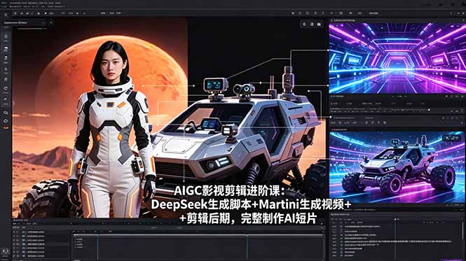 AIGC影视剪辑进阶课：DeepSeek生成脚本+Martini生成视频+剪辑后期，完整制作AI短片-星云网创