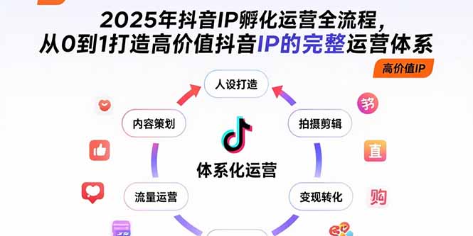 2025年抖音IP孵化运营全流程，从0到1打造高价值抖音IP的完整运营体系-星云网创
