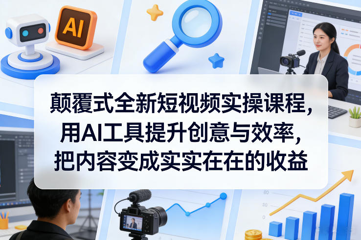 颠覆式全新短视频实操课程，用AI工具提升创意与效率，把内容变成实实在在的收益-星云网创